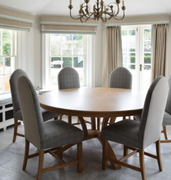 This more formal bespoke dining table was designed exclusively for our client chef