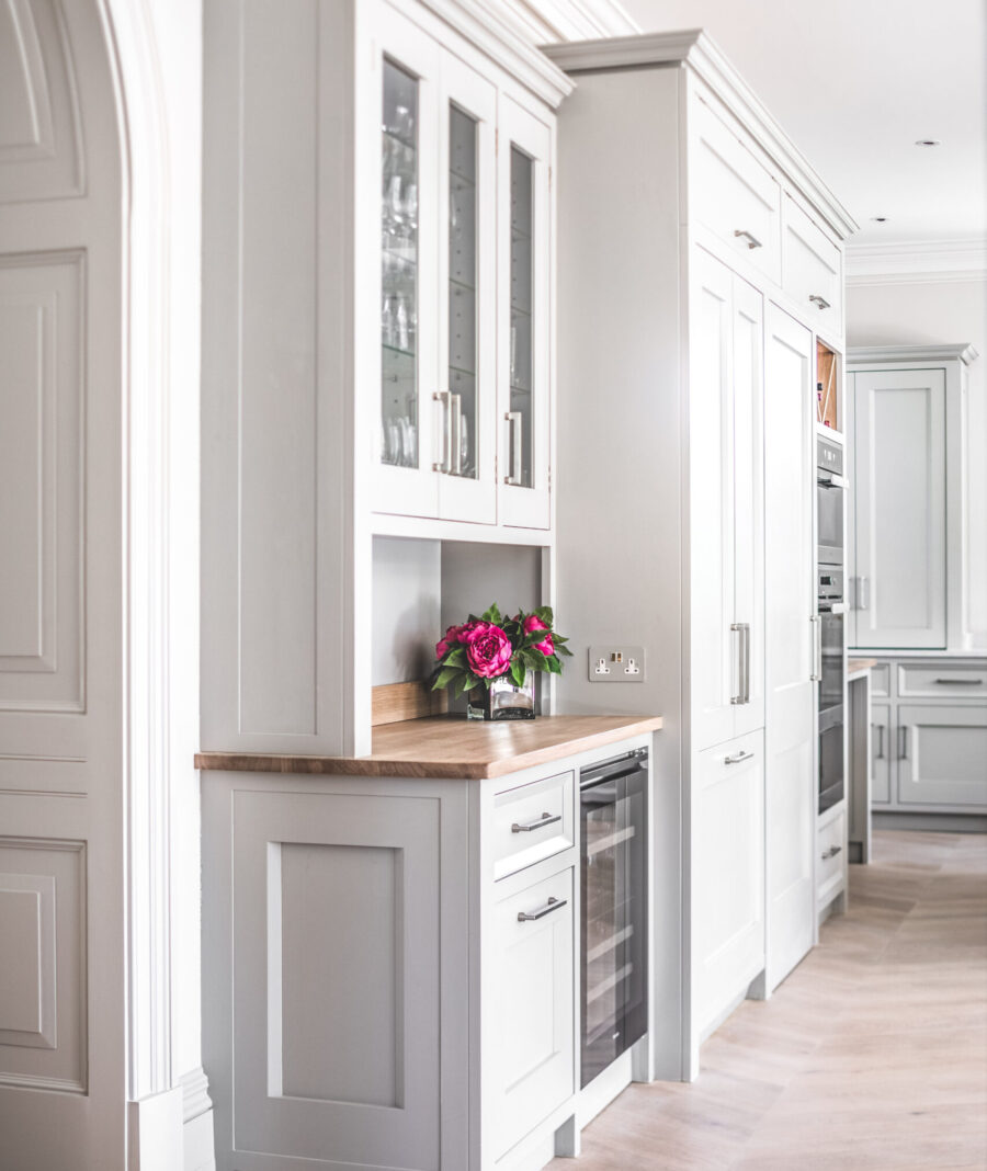 Bespoke hand painted cabinetry in a Hampshire kitchen 