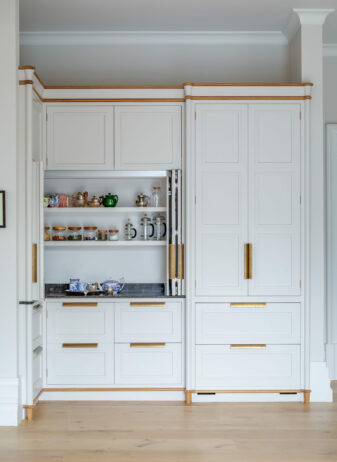 a kitchen appliances cupboard