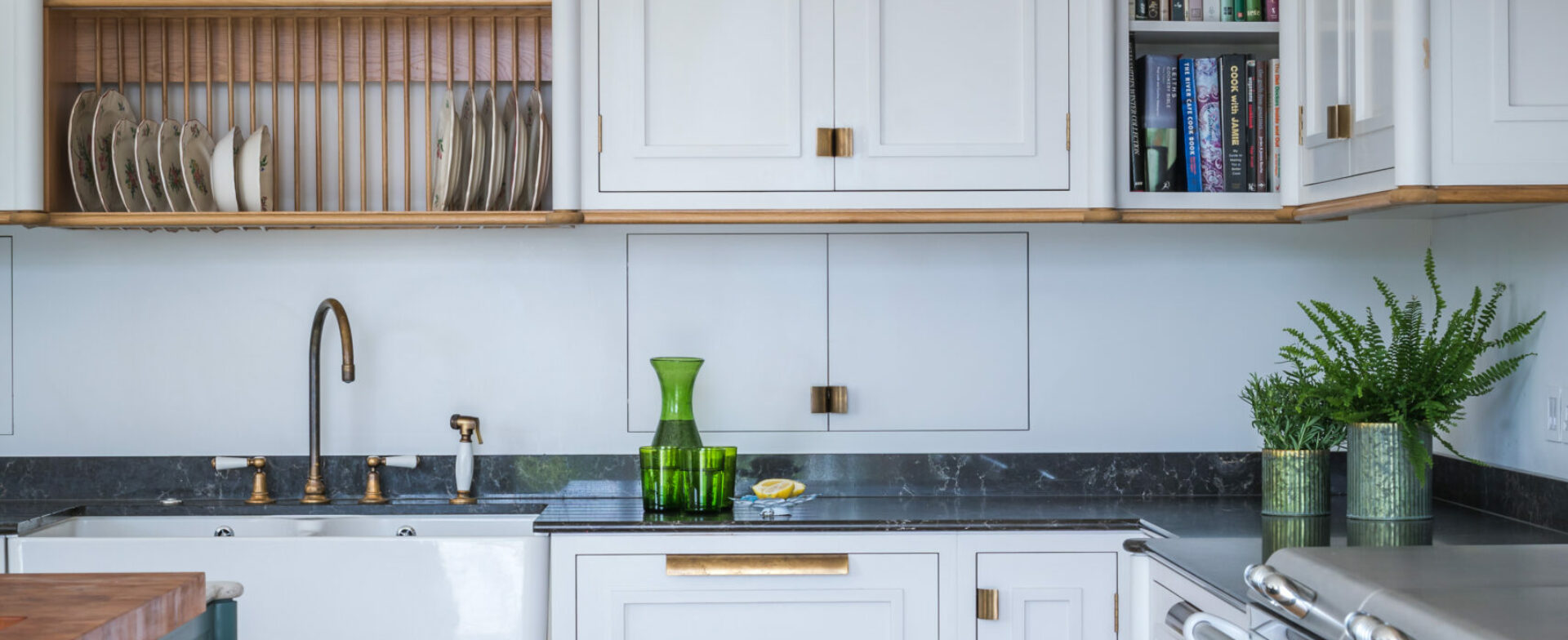 Bespoke white kitchen cabinets