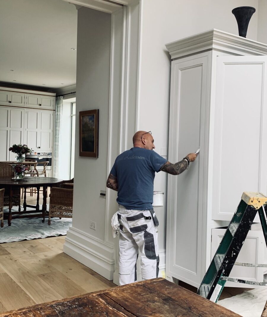 Hand painting a bespoke kitchen requires patience Hand painting a bespoke kitchen requires patience