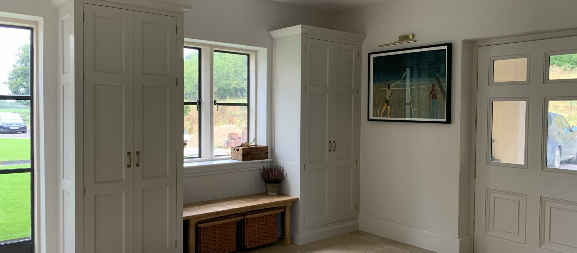 Bespoke bootroom in a family house in Somerset 