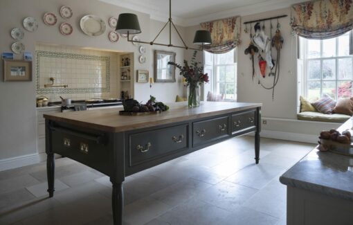 cooks table for a bespoke kitchen in bath for a georgian house