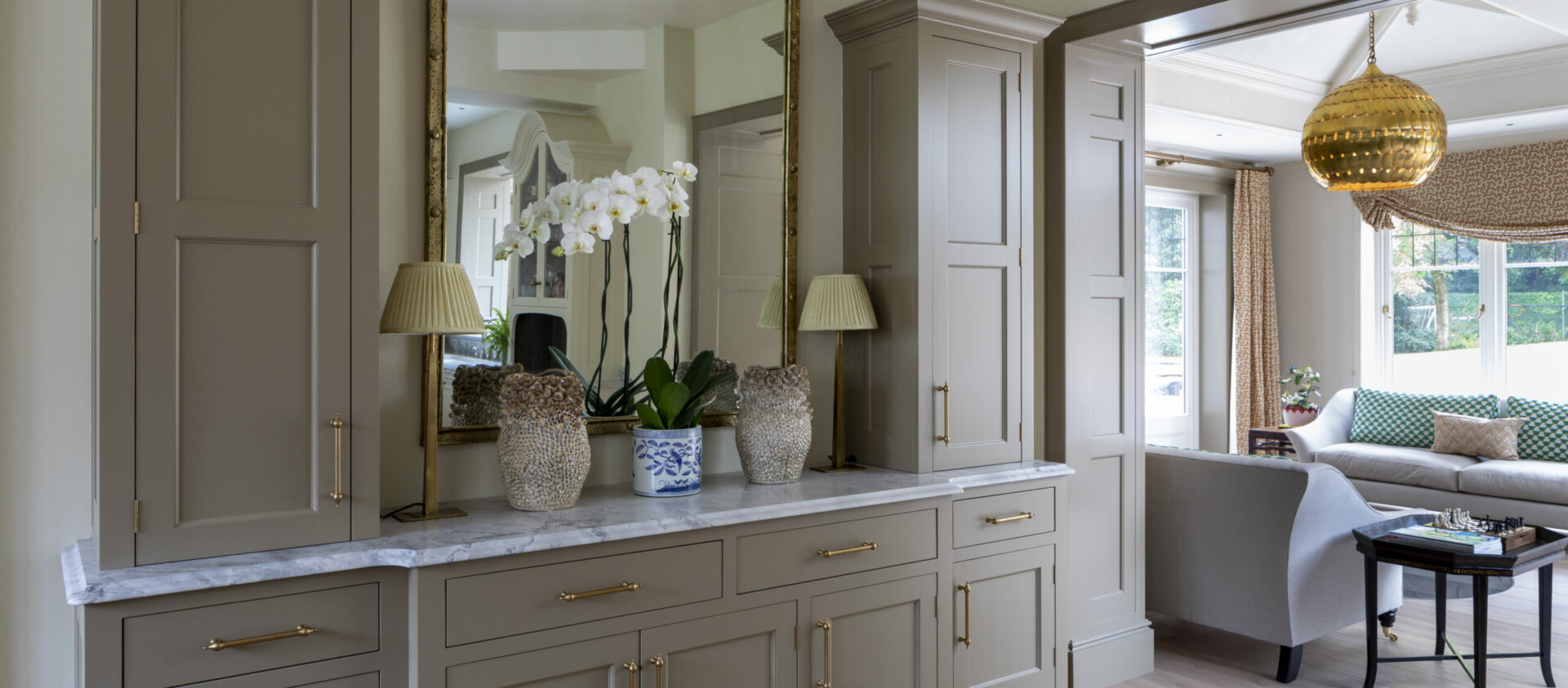 Marble topped bespoke sideboard for a Hampshire country house