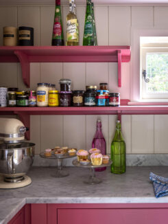 bespoke pink walk-in pantry