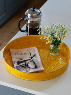 Turnbull & Hooch - round yellow enamel tray