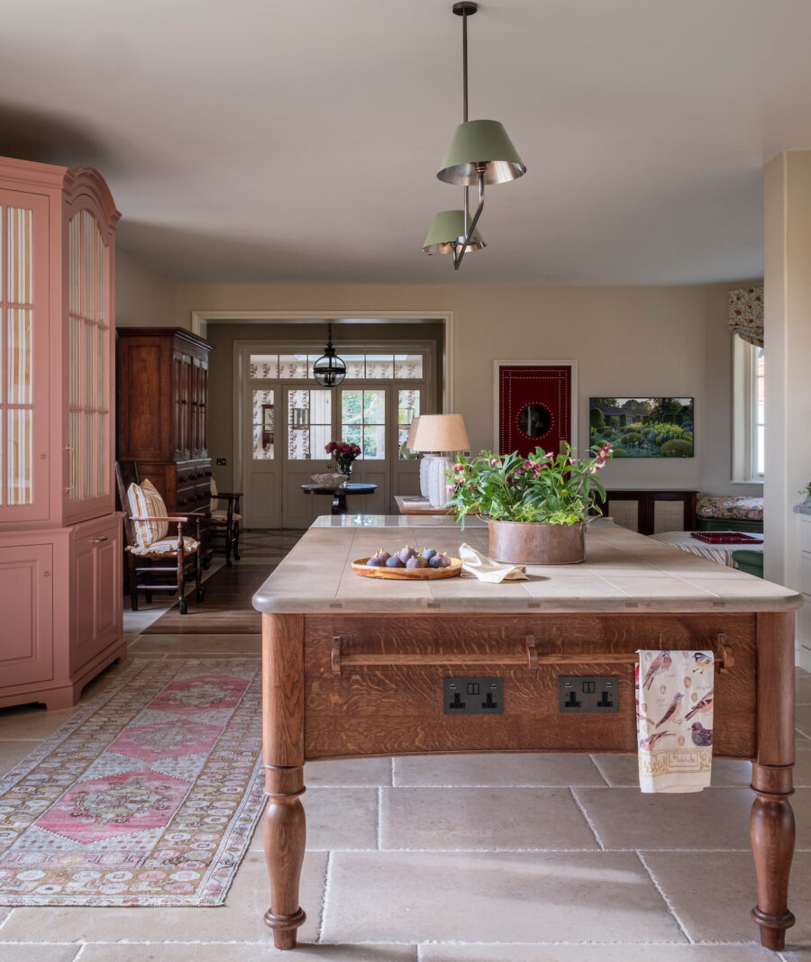 A cooks table in a quintessential country house kitchen