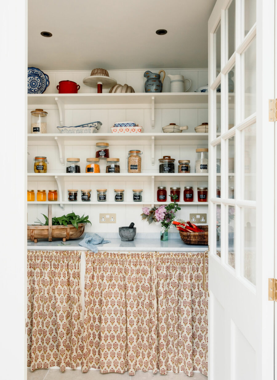 A glazed Walk-In kitchen pantry