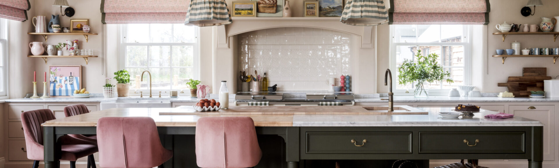 A Cook’s Table island large enough to be used for a multitude of tasks