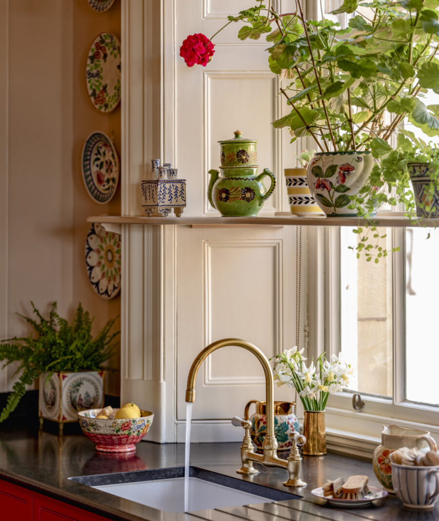 A swan neck luxury kitchen tap 