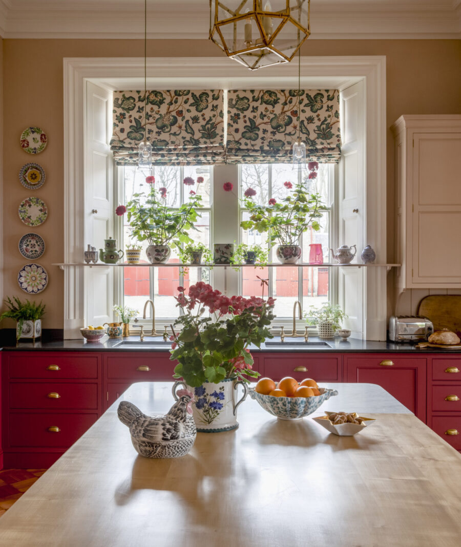 Guild Anderson's colour consultancy service for a red bespoke kitchen design Guild Anderson's colour consultancy service for a red bespoke kitchen design