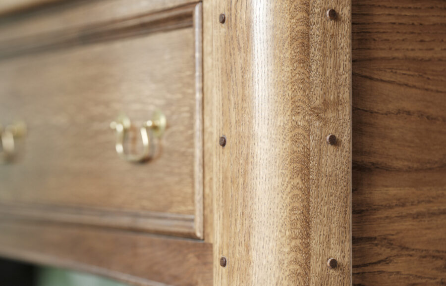 Pegged joints in a cook's table