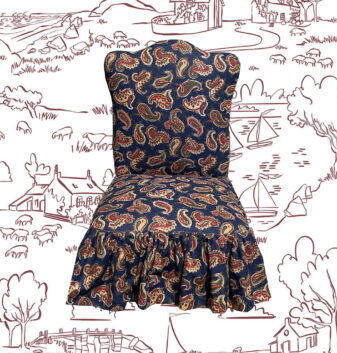 Upton Noble Helford wallpaper with re-upholstered Laura Ashley chair