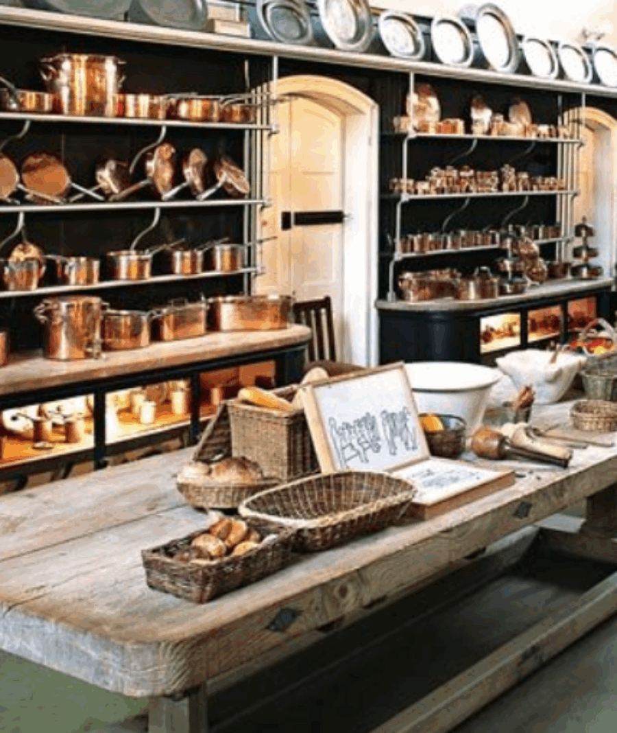 Holkham Hall kitchen, a great source of inspiration for estate cabinetry