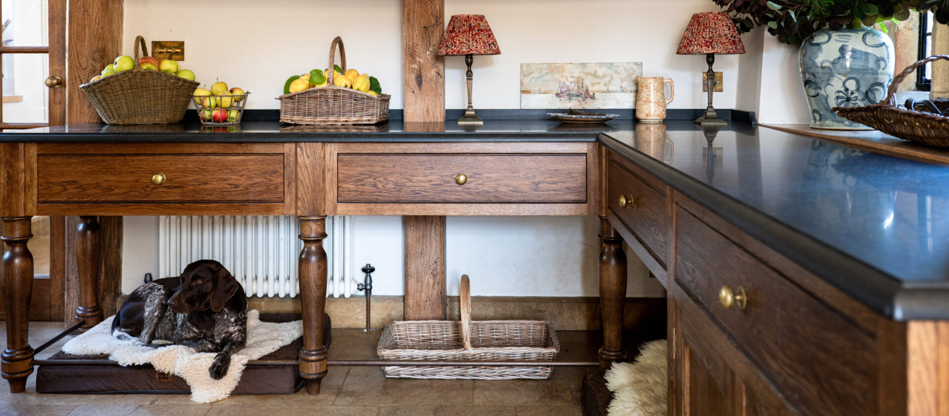 Dog Room Design includes hand finished oak cabinetry