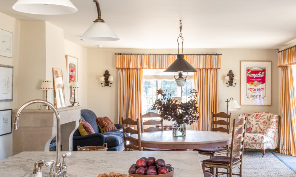 A Country Farmhouse Kitchen with breakfast dining table
