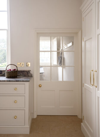A view through to the pantry in this Kitchen for a Georgian Villa