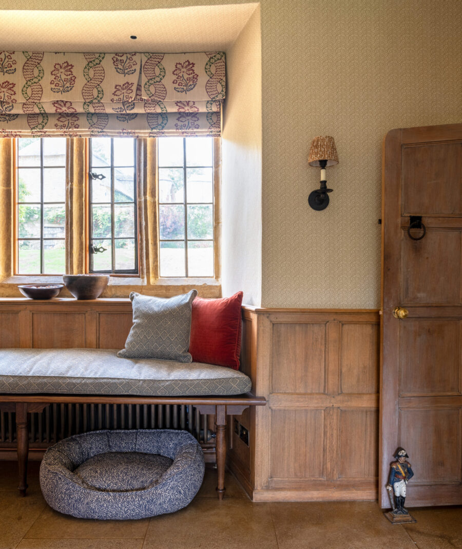 An oak window seat sited above a radiator An oak window seat sited above a radiator