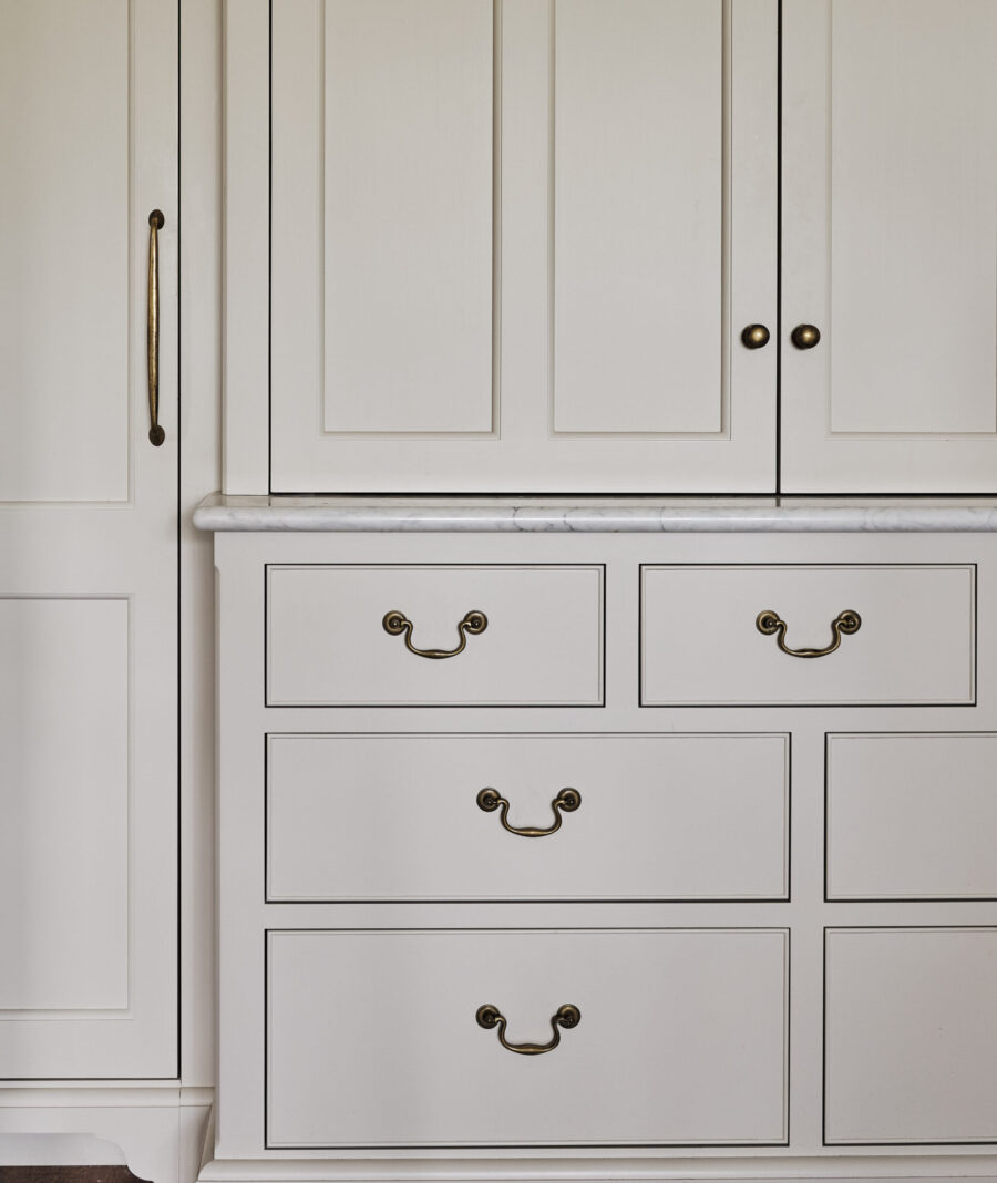 Classically proportioned cabinetry in an Edwardian country house kitchen Classically proportioned cabinetry in an Edwardian country house kitchen